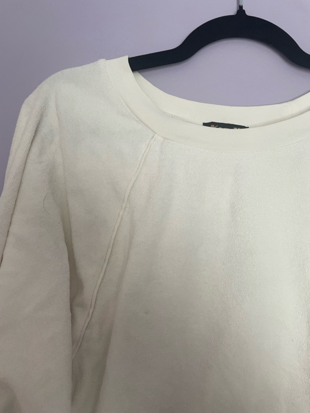 Kondi Cream Cropped Sweatshirt Terry Cloth size XS/S - Picture 4 of 8